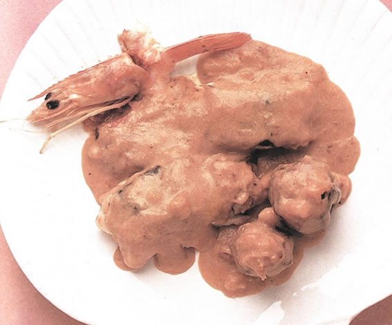 Mero con salsa de gambas